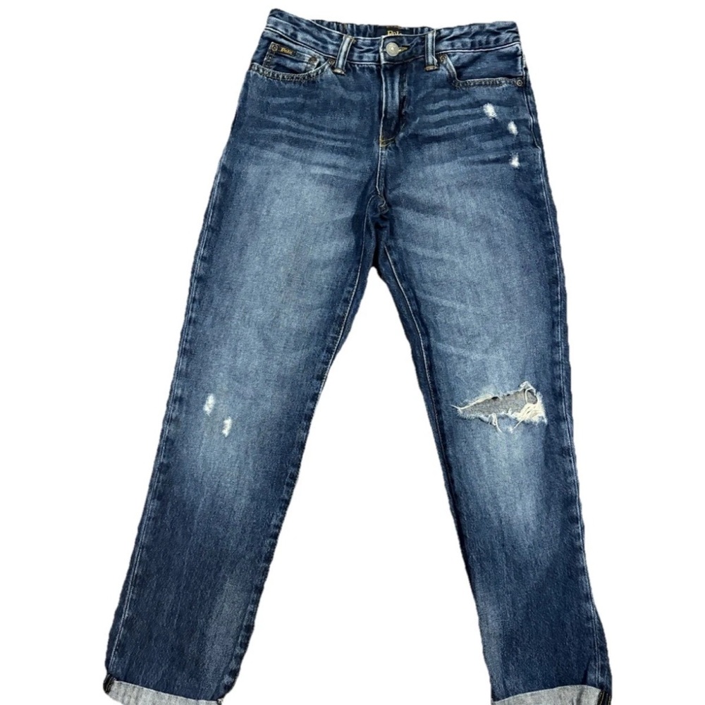Polo Ralph Lauren Boys Kids Size 12 Distressed Cuffed Jeans Sullivan Slim